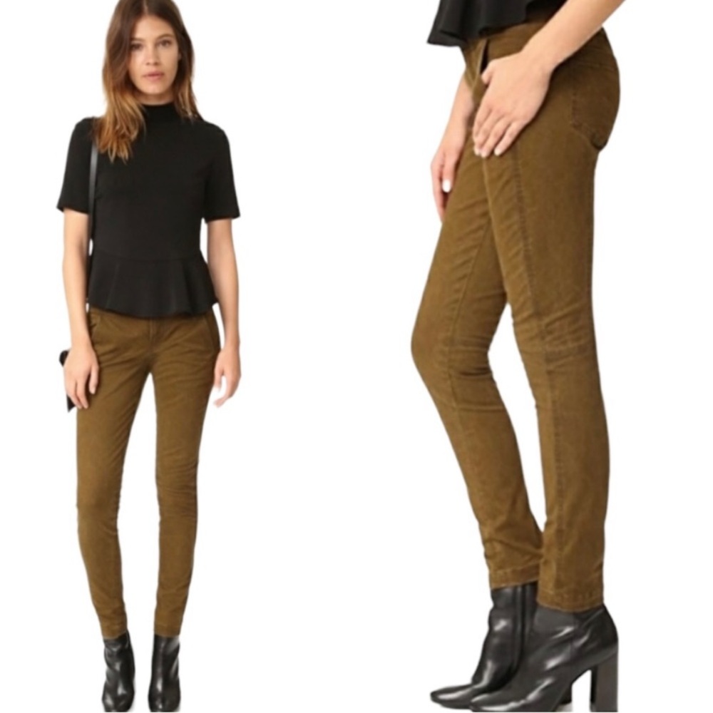 A.L.C Olive Khaki Green Straight Leg Stretch Twill Utility Military Pants Cargo - Picture 8 of 8